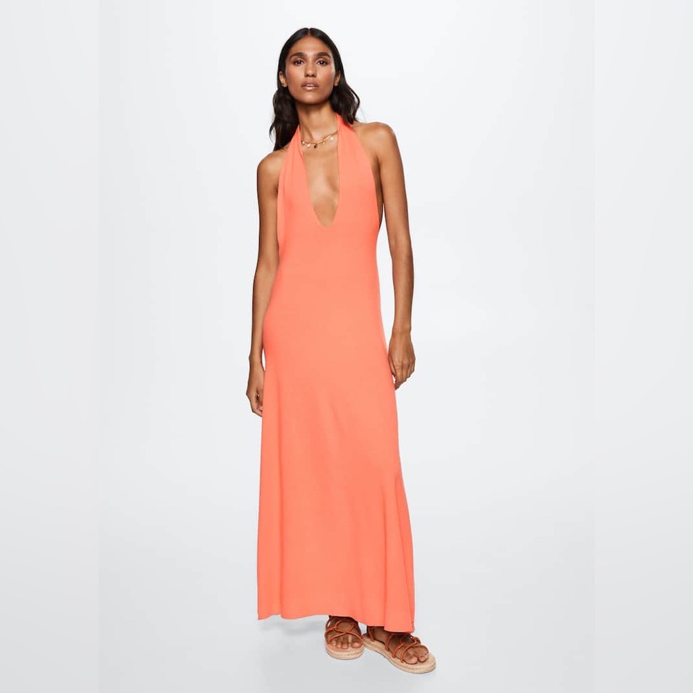 Mango Halter Maxi Dress